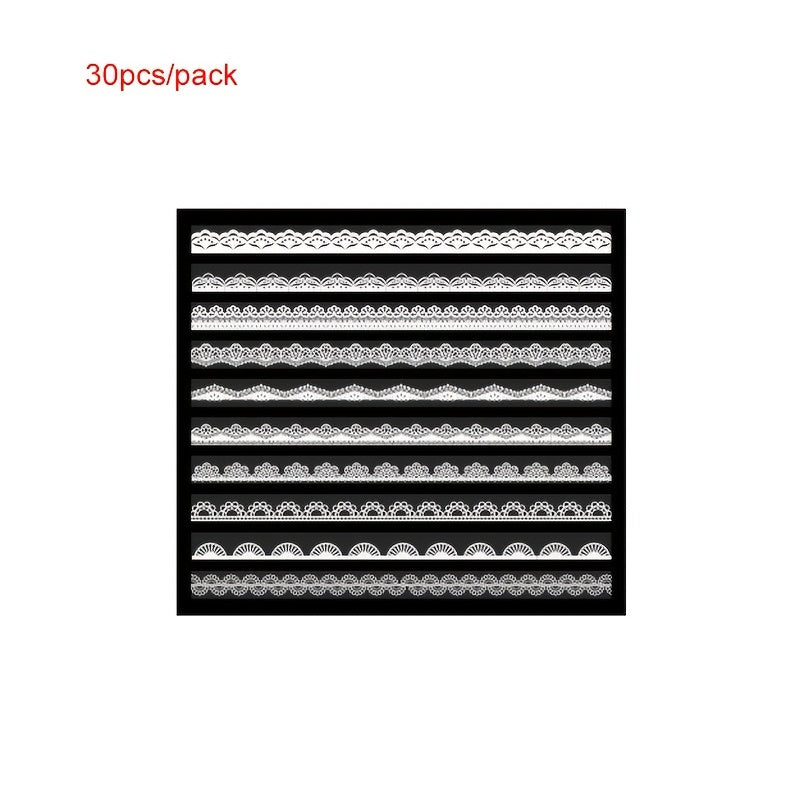 30pcs Lace Hollow Scrapbook Decor Sticker Label Diary Water Cup Notebook DIY