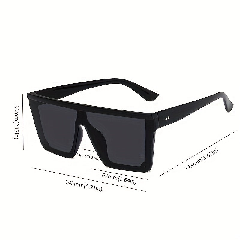 Square Frame Sunglasses Gradient Lens Flat Top Eyewear