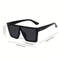 Square Frame Sunglasses Gradient Lens Flat Top Eyewear