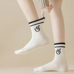5 Pairs Letter Print Socks for Women - Comfy & Breathable Mid Tube Stockings