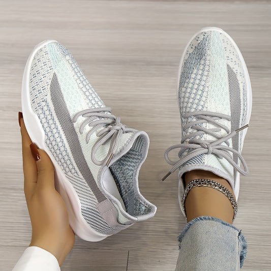 Women's Running Shoes Lace Up Sneakers Low Top Flat Non Slip Sport Shoes