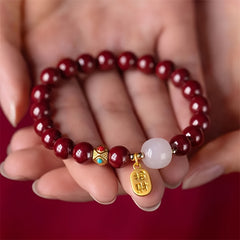 Cinnabar Transfer Beads Hand Jewelry Couple Bracelet Lucky Gift