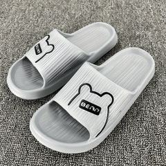 Men's Cartoon Bear Cloud Slides Pillow Slippers Lightweight Non Slip Shoes