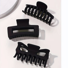3pcs Hollow Hair Claw Nonslip Ponytail Holder