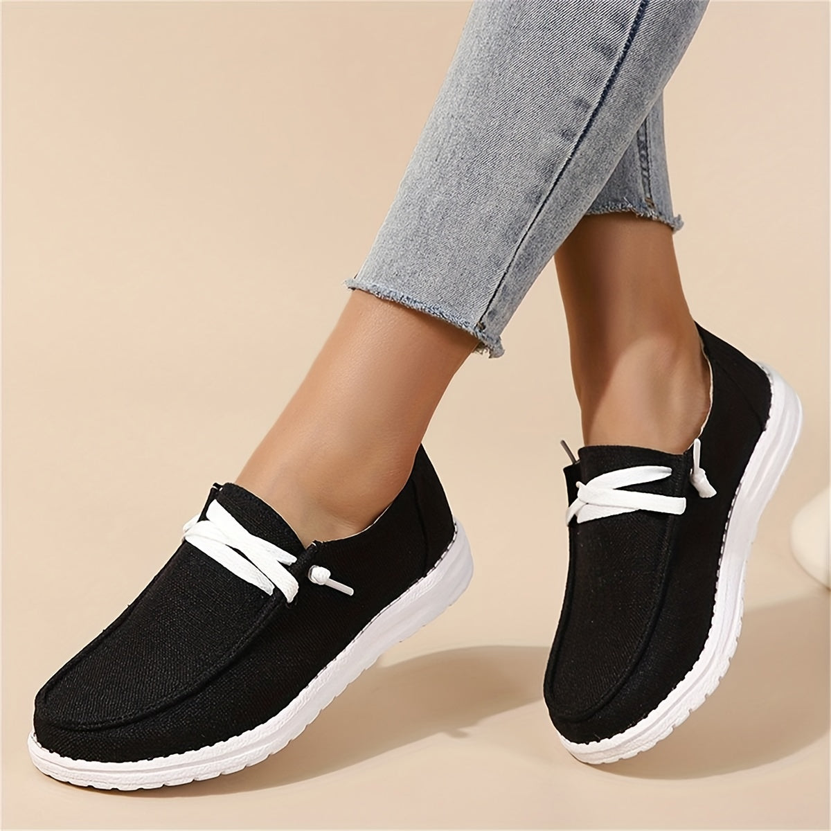 Women's Canvas Slip-On Loafers Casual Walking Sneakers