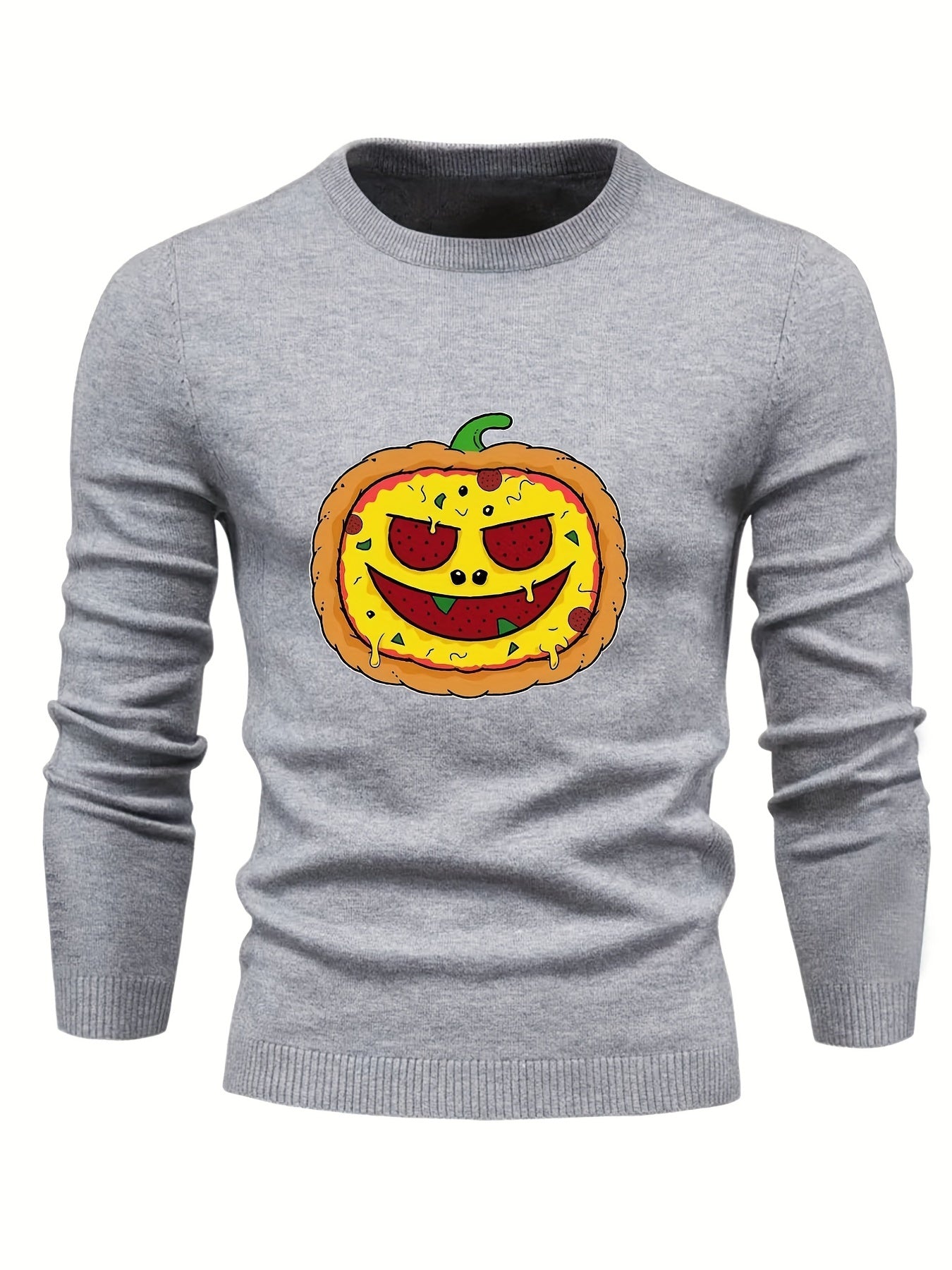 Cartoon Pumpkin Pie Jack O Lantern Sweater for Men