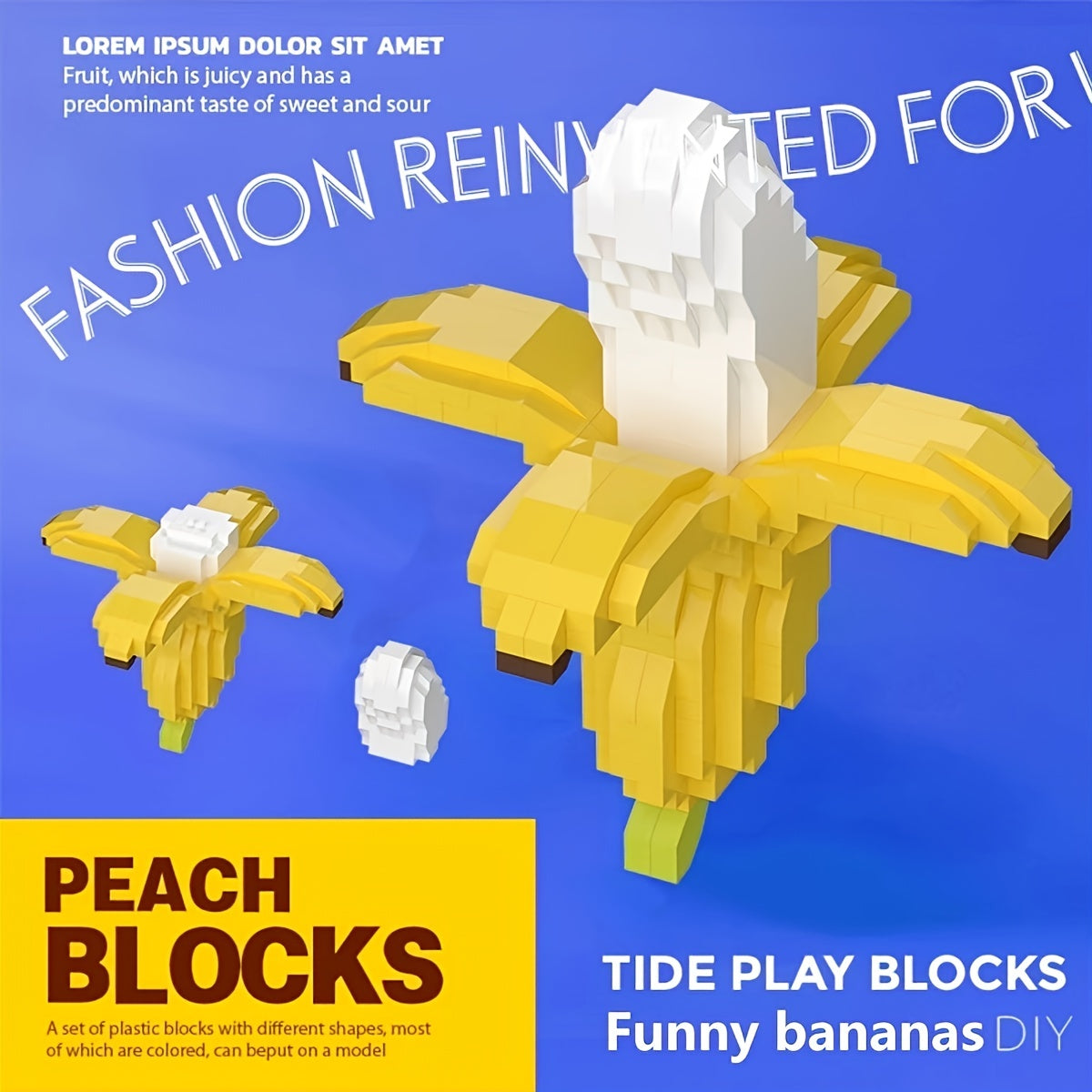 DIY Fruit Building Blocks Toys Banana Avocado Honey Peach