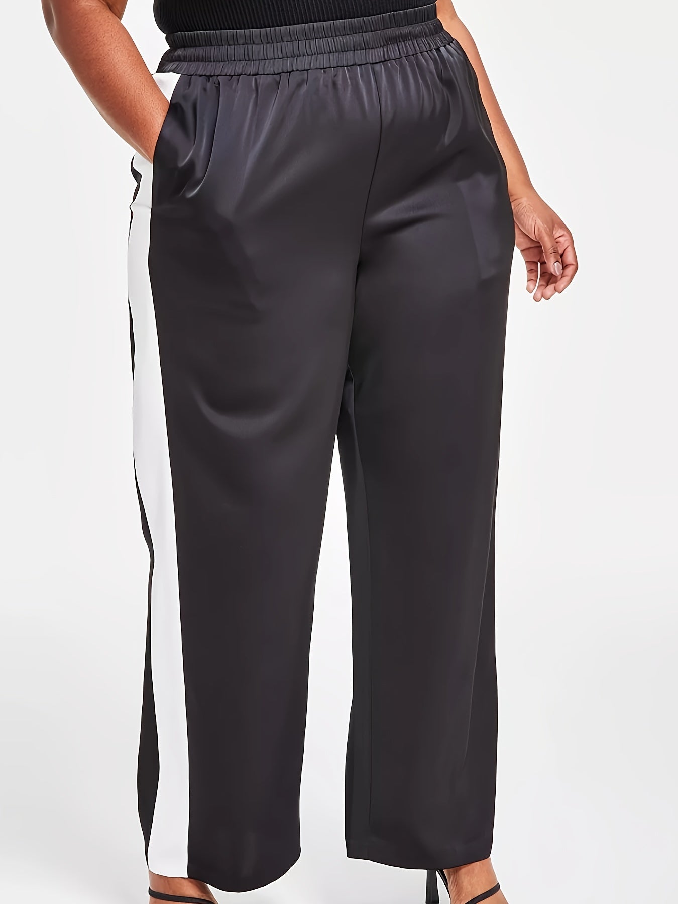  Women's Wide Leg Stripe Print Pants