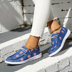 Women's Star Pattern Canvas Shoes Casual Lace Up Outdoor Shoes