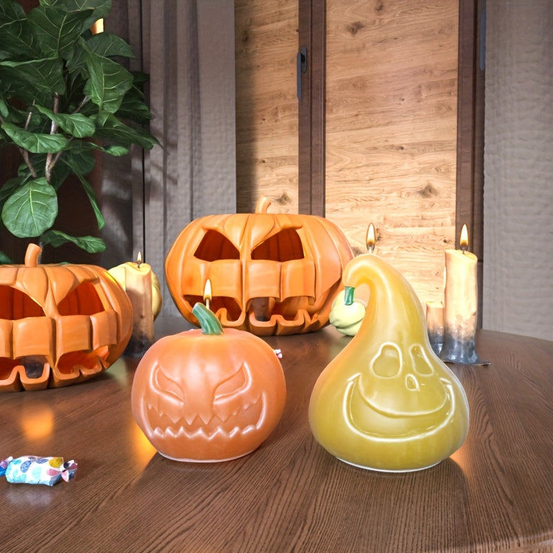 Halloween DIY Candle Silicone Mold 3D Angry Pumpkin Aromatherapy Candle