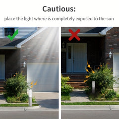 2pcs Solar Outdoor LED Light Stainless Steel Waterproof Modern Design
