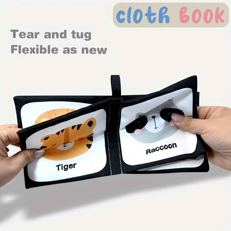 High Contrast Baby Cloth Book 0-6 Mos Washable Non Toxic Early Learning