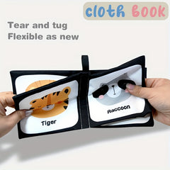 High Contrast Baby Cloth Book 0-6 Mos Washable Non Toxic Early Learning