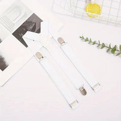 Solid Suspenders Men's And Women's Universal Three clip Suspenders
