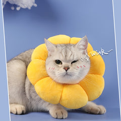 Sunflower Plush Pet Collar for Cats - Autumn/Winter Warmth - Cat Accessories