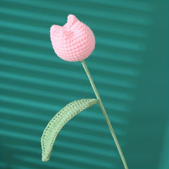 1pc Wool Crochet Flower Knitting Tulip Gift Handicrafts Home Decor