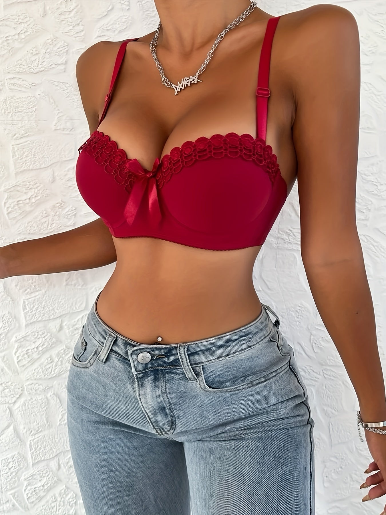 Lace Push-Up Bra Comfy Breathable Women's Lingerie