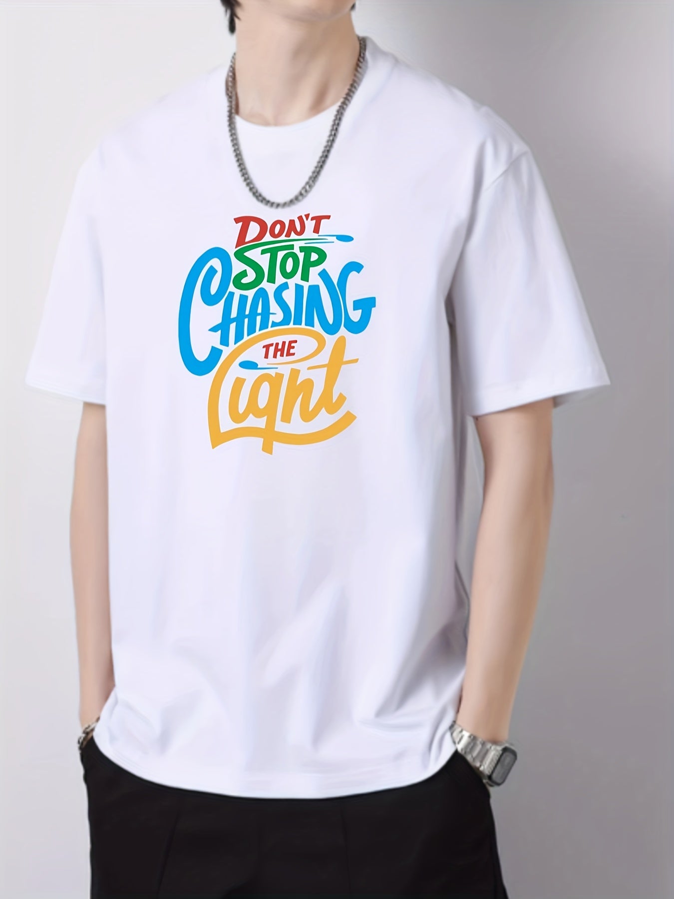 Men's Graphic Crew Neck Active T-shirt for Summer