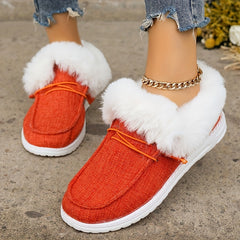 Women's Non-slip Thickened Sneakers Low Top Warm Sport Shoes