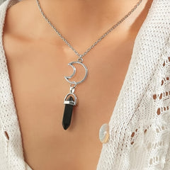 2 Pack Sun Moon Necklace Two Tone Crystal Pendant