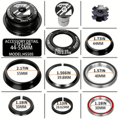 BUCKLOS 41 8 52mm 44mm Bike Headset Aluminum Double Bearing Road Mountain Bike
