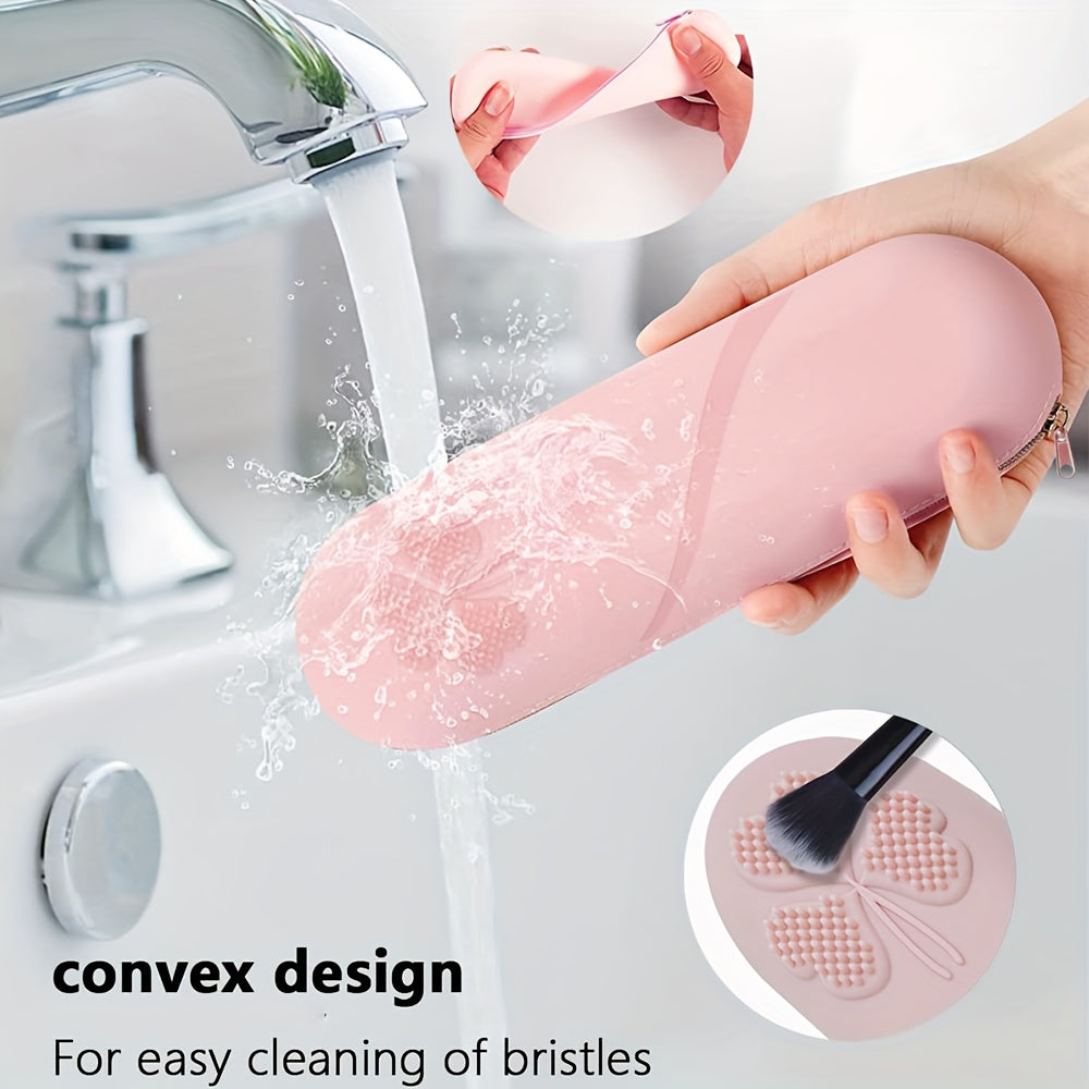 Silicone Makeup Brushes Holder Travel Brush Case