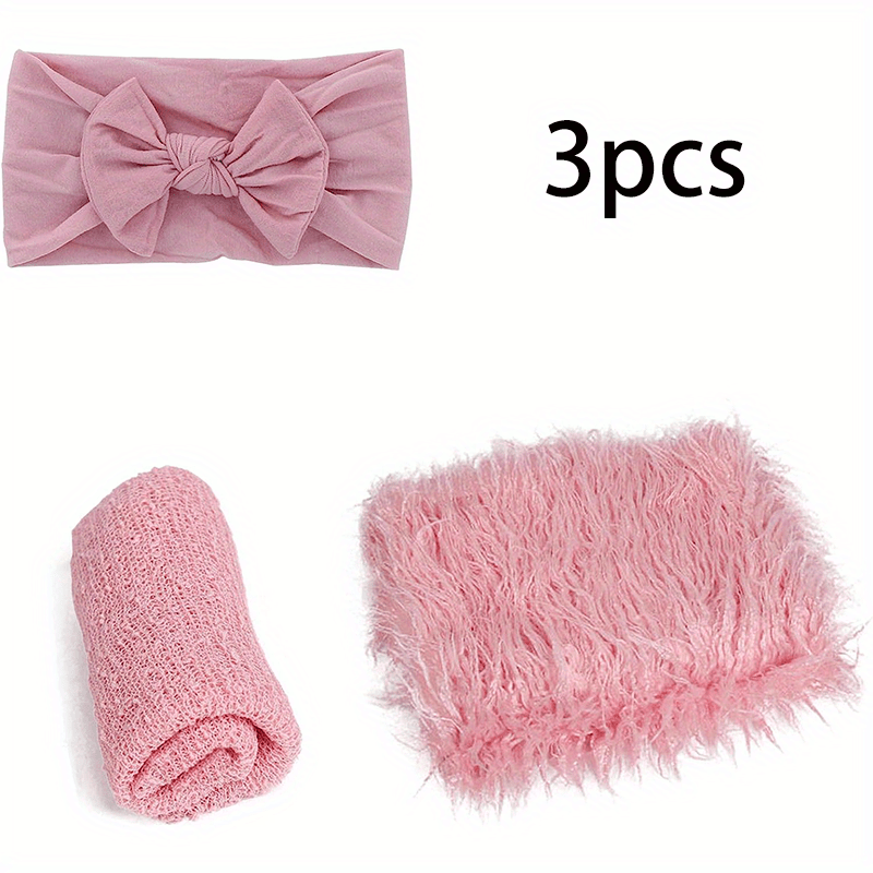 3pcs Baby Photo Wrap Blanket 3pcs Set Photography Props Baby Photo Studio Wrap