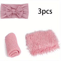 3pcs Baby Photo Wrap Blanket 3pcs Set Photography Props Baby Photo Studio Wrap