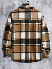 Plaid Shirt Men's Casual Button Up Long Sleeve Shirt Jacket