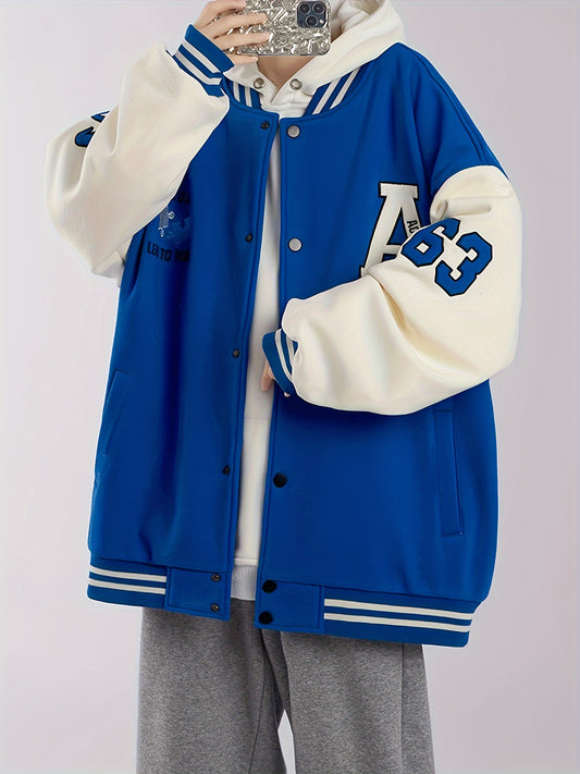 Casual Letter Sports Jacket Long Sleeve Baseball Jacket