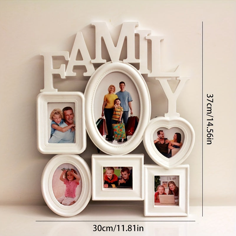 Family Photo Frame Wall Hanging 6 Sized Pictures Holder Display Home Decor