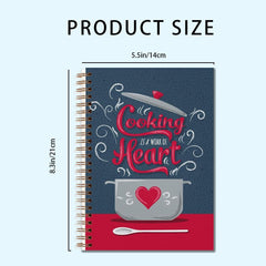 Cooking is a Work of Heart Notebook 13 97x21 08cm Dotted Lines 50 Pages
