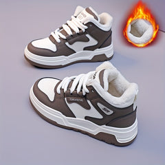 Plush Lined Thermal Running Shoes Wear Resistance Non Slip Sneakers