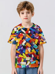 Kids 3D Print Summer T Shirt - Outdoor Fun