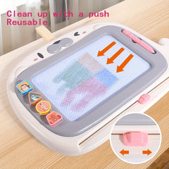 Kids' Drawing Board w/ 4 Pattern Stamps & Erasable Surface