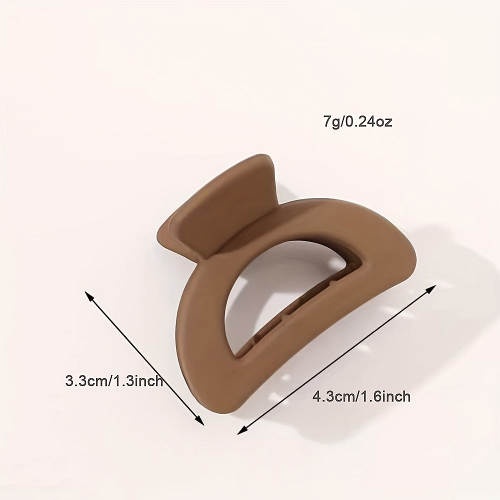5pcs Matte Semicircle Hair Claw Clip Minimalist Non Slip Hair Accessory