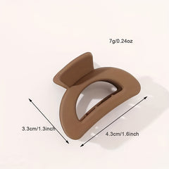 5pcs Matte Semicircle Hair Claw Clip Minimalist Non Slip Hair Accessory