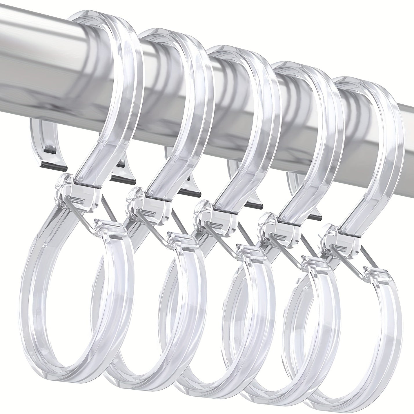 8pcs S Shaped Hook With Buckle Hanging Shower Curtain Coat Bag Hook