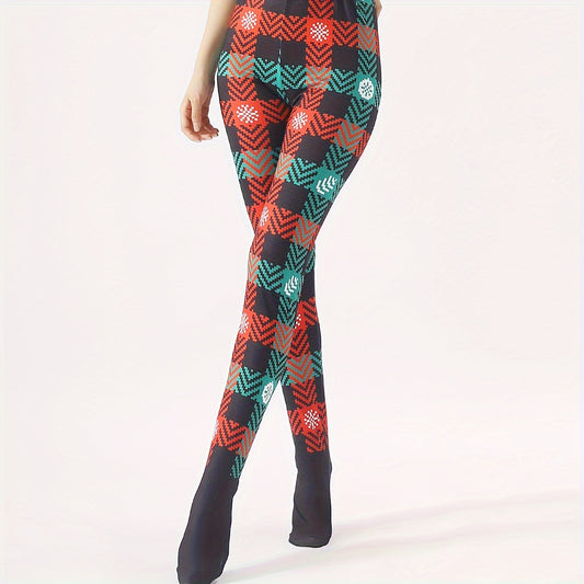 Christmas Print Tights Opaque Leggings Women's Stockings