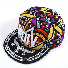 MDIV Embroidery Unisex Snapback Hat Hip Hop Graffiti Print Baseball Cap