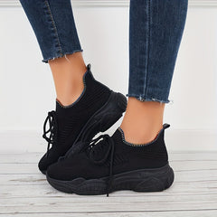 Women's Lace-Up Running Shoes Breathable Outdoor Sneakers