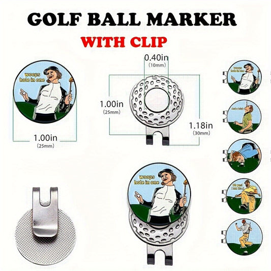 1pc Golf Ball Marker Metal Ball Mark Golf Hat Clip Golf Accessories