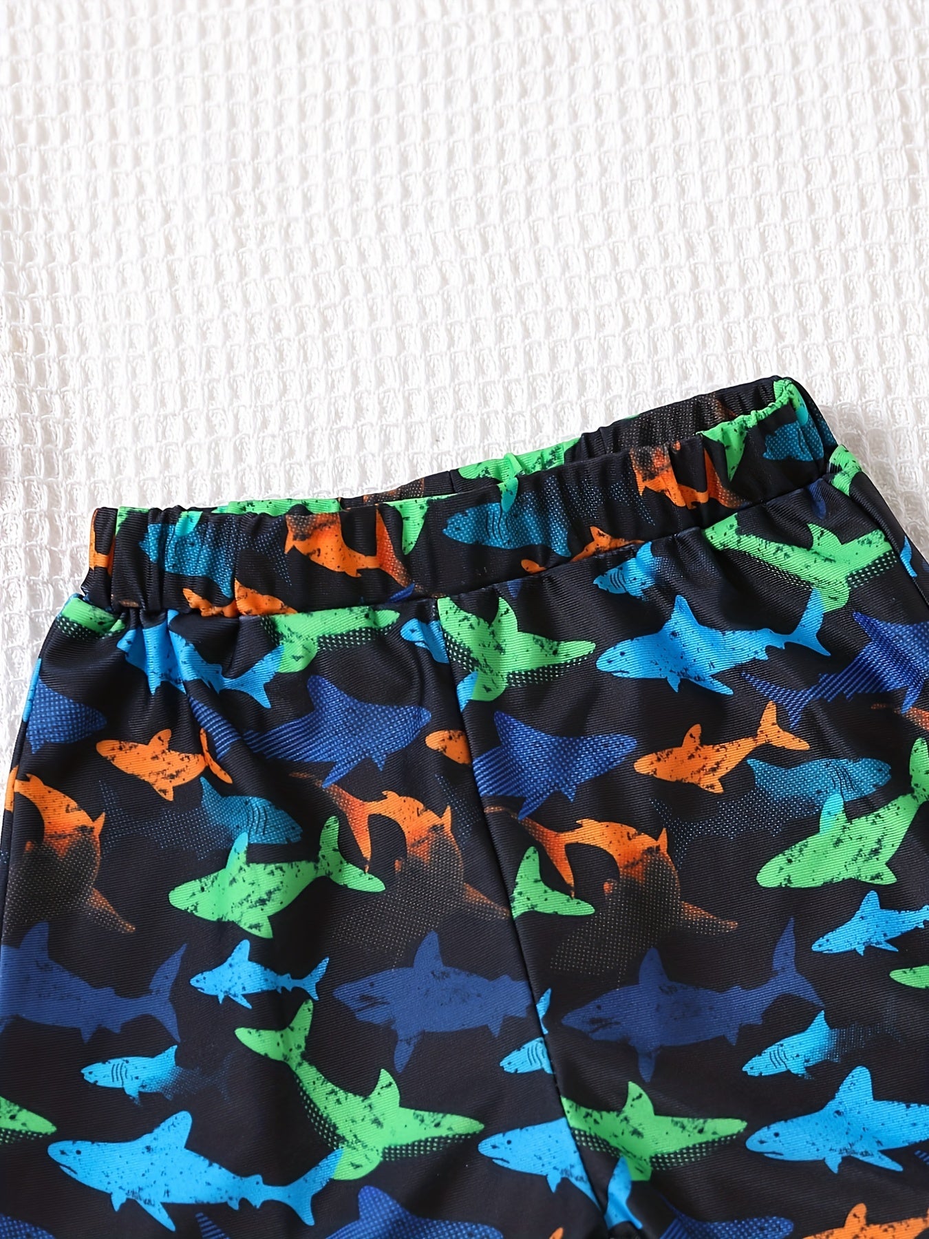 Boys Cartoon Shark Trunks for Beach Vacation