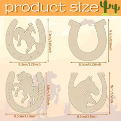 24pcs Western Horseshoes Cutouts for Crafts DIY Christmas Cowboy Decor