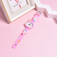 Unicorn Girls' Watch Pink Silicone Strap & Case Quartz Movement