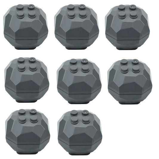 Dark Grey Rock Building Blocks 4x4 Octagonal Giant Stone Scene