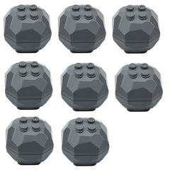 Dark Grey Rock Building Blocks 4x4 Octagonal Giant Stone Scene