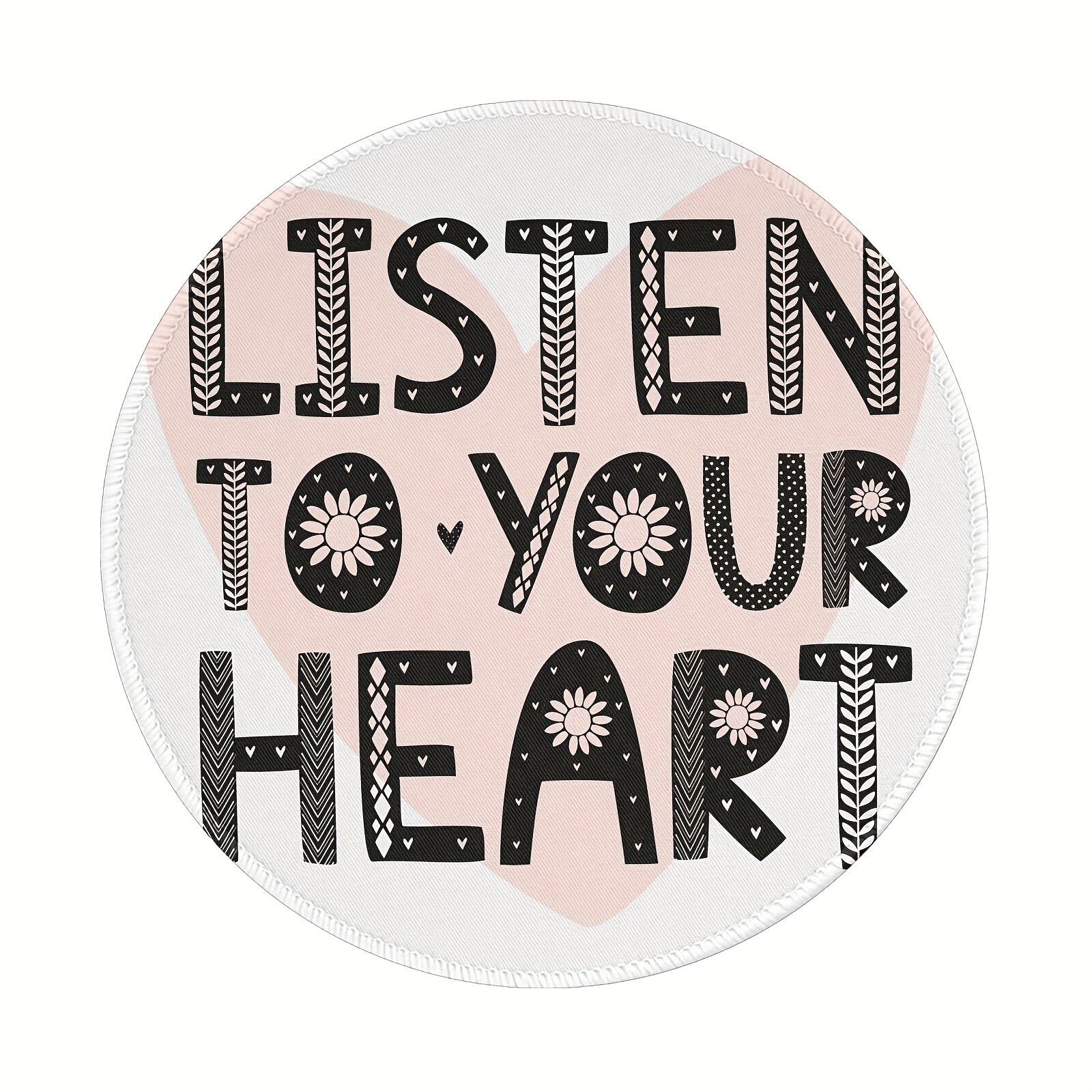 Heart Font Pattern Round Mousepad 20x20cm
