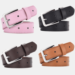 Solid PU Belt with Square Buckle for Women