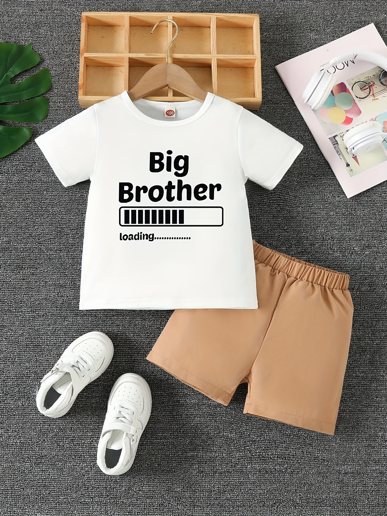 Boys Casual BIG BROTHER Loading T-shirt & Shorts Set